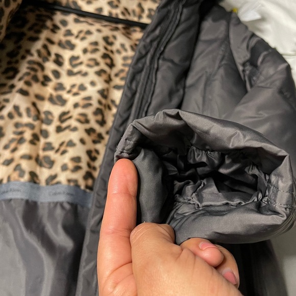 Calvin Klein hooded Trim Faux Fur puffy Coat Gray - Picture 11 of 16